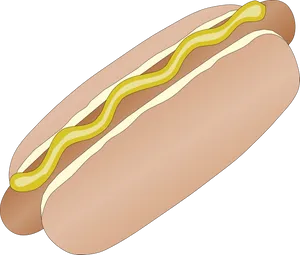 Classic Hot Dog With Mustard Illustration PNG Image