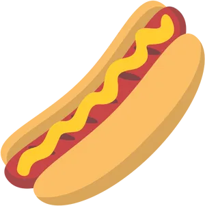 Classic Hot Dog With Mustard Illustration PNG Image