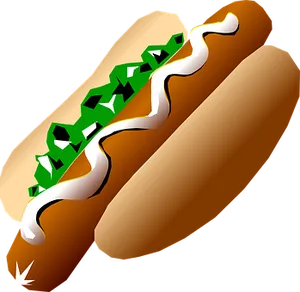 Classic Hotdog Illustration PNG