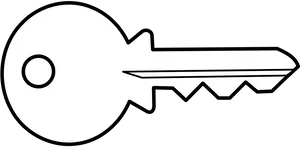 Classic Key Silhouette Blackand White PNG Image