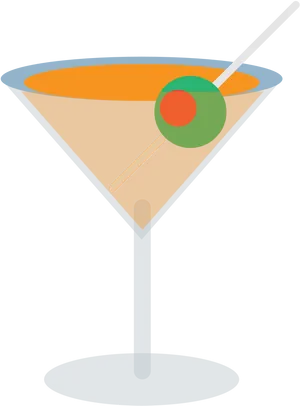 Classic Martini Cocktail Illustration PNG