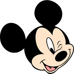 Classic Mickey Mouse Face Graphic PNG Image