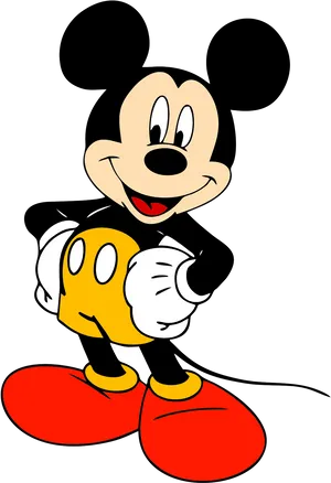 Classic Mickey Mouse Pose PNG Image