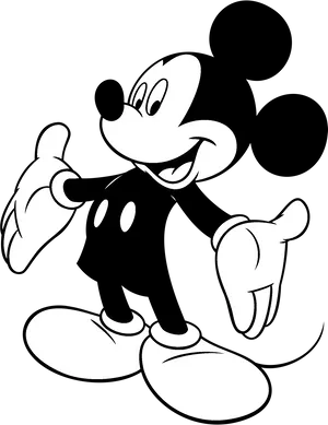 Classic Mickey Mouse Pose PNG Image