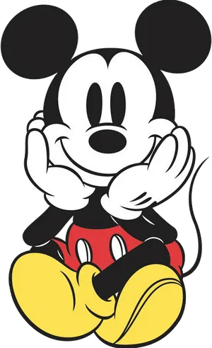 Classic Mickey Mouse Pose PNG Image