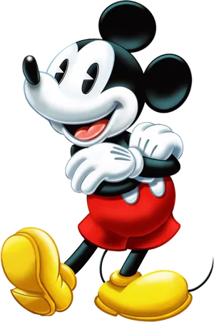 Classic Mickey Mouse Pose PNG Image