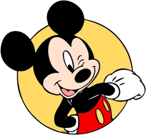 Classic Mickey Mouse Pose PNG Image