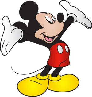 Classic Mickey Mouse Pose PNG Image