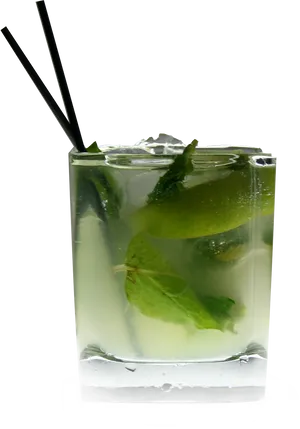 Classic Mojito Cocktail Glass PNG Image