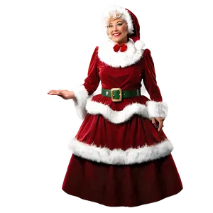 Classic Mrs Claus Costume Png Pjl37 PNG Image