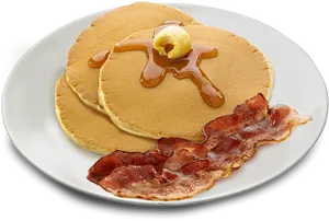 Classic Pancakesand Bacon Breakfast PNG Image