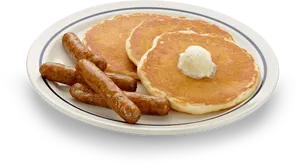 Classic Pancakesand Sausages Breakfast PNG Image