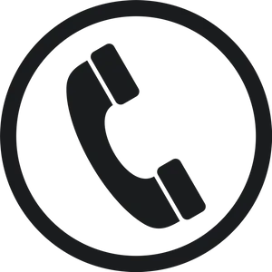 Classic Phone Icon Black PNG Image