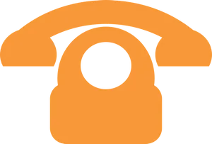 Classic Phone Icon Orange Black Background PNG Image