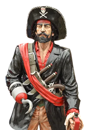 Classic Pirate Figure Sculpture PNG Image