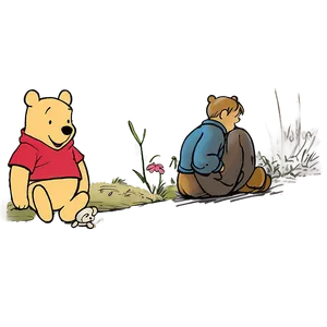 Classic Pooh Sketch Png Vge81 PNG Image