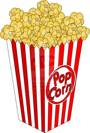 Classic Popcorn Box Clipart PNG Image