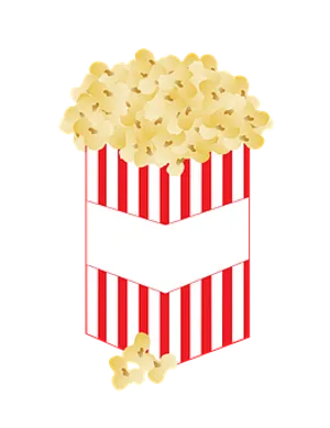 Classic Popcorn Box Illustration PNG Image