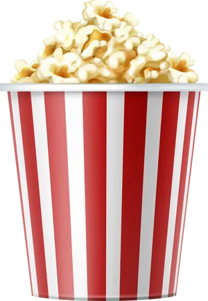 Classic Popcorn Bucket Clipart PNG Image