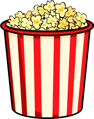 Classic Popcorn Bucket Clipart PNG Image