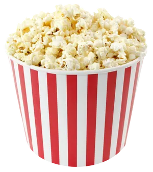 Classic Popcorn Bucket Full PNG Image