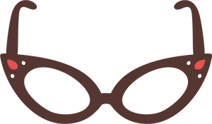 Classic Red Detail Eyeglasses PNG Image