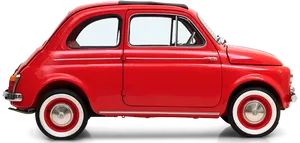 Classic Red Fiat500 Side View PNG Image