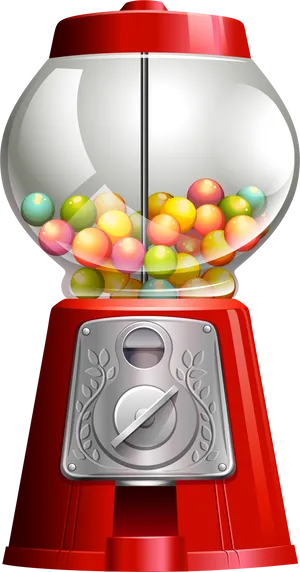 Classic Red Gumball Machine PNG Image