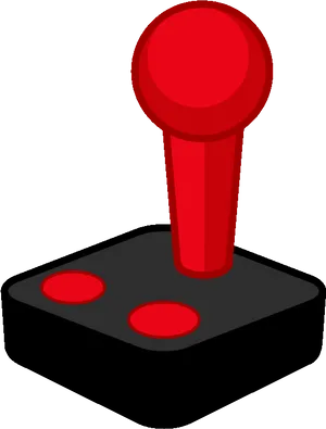 Classic Red Joystick Vector Illustration PNG Image