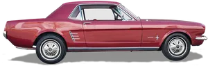 Classic Red Mustang Coupe PNG Image