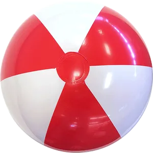 Classic Redand White Beach Ball PNG Image