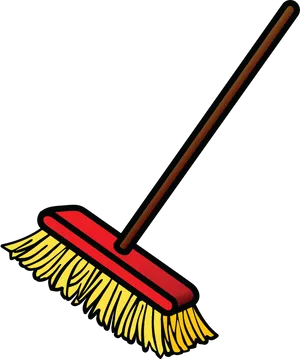 Classic Redand Yellow Broom Illustration PNG Image