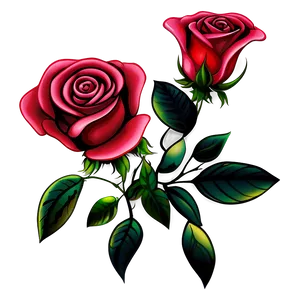 Classic Rose Tattoo Design Png Tvv87 PNG Image