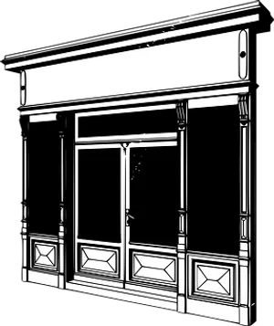 Classic Shopfront Vector Illustration PNG Image