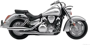 Classic Silver Motorcycle PNG Image