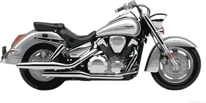 Classic Silver Motorcycle PNG Image