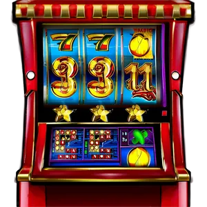 Classic Slot Machine Illustration PNG Image