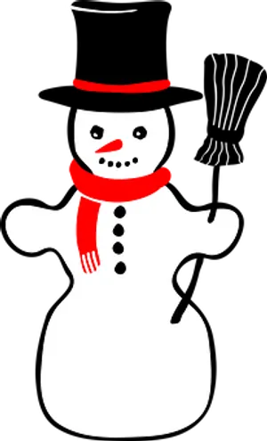 Classic Snowman Illustration PNG Image