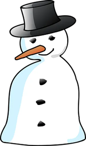 Classic Snowmanwith Top Hat PNG Image