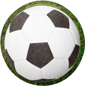 Classic Soccer Ballon Grass PNG Image