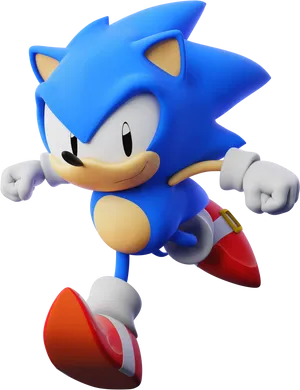 Classic Sonic Running Pose PNG Image