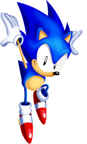 Classic Sonic Running Pose PNG Image