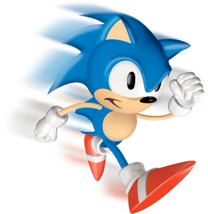 Classic Sonic Running Pose PNG Image