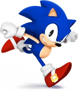 Classic Sonic Running Pose PNG Image