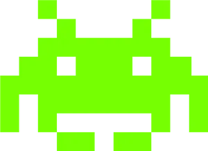 Classic Space Invader Alien PNG Image