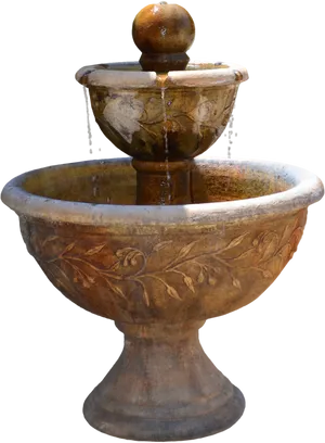 Classic Stone Fountain Water Feature PNG Image