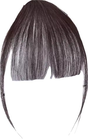 Classic Straight Bangs Hairstyle Transparent Background PNG Image