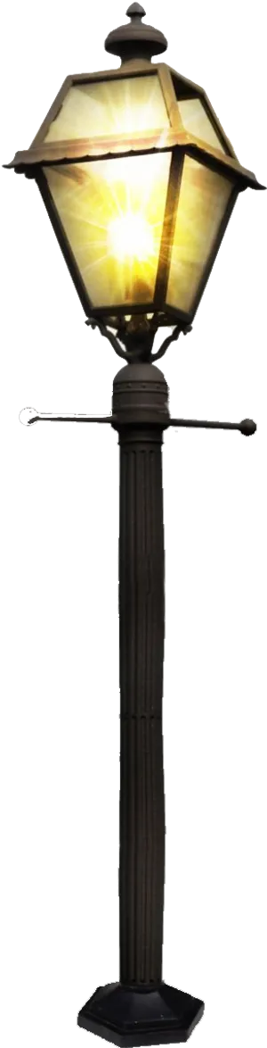 Classic Street Lamp Illuminated PNG Image