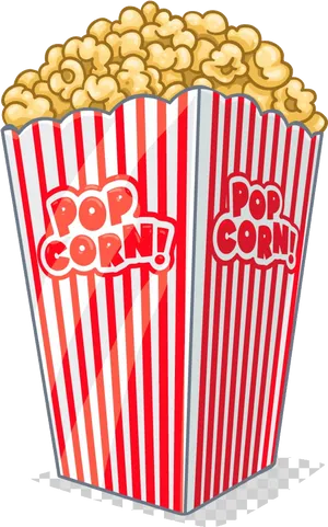 Classic Striped Popcorn Box Clipart PNG Image