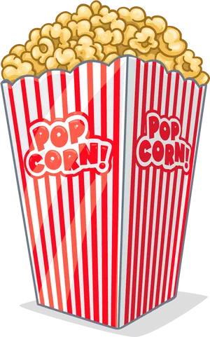 Classic Striped Popcorn Box Clipart PNG Image